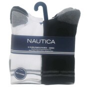 Wholesale - 6pk WHT NAUTICA MESH TOP CREW SOCKS SIZE 9-11, UPC: 19315921944